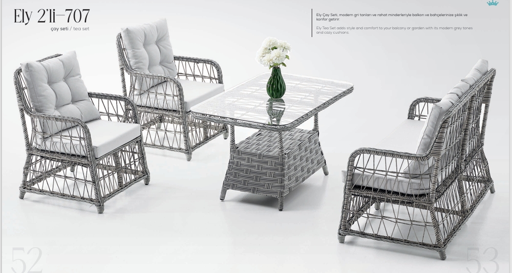 ELY 2 Lİ RATTAN ÇAY SETİ