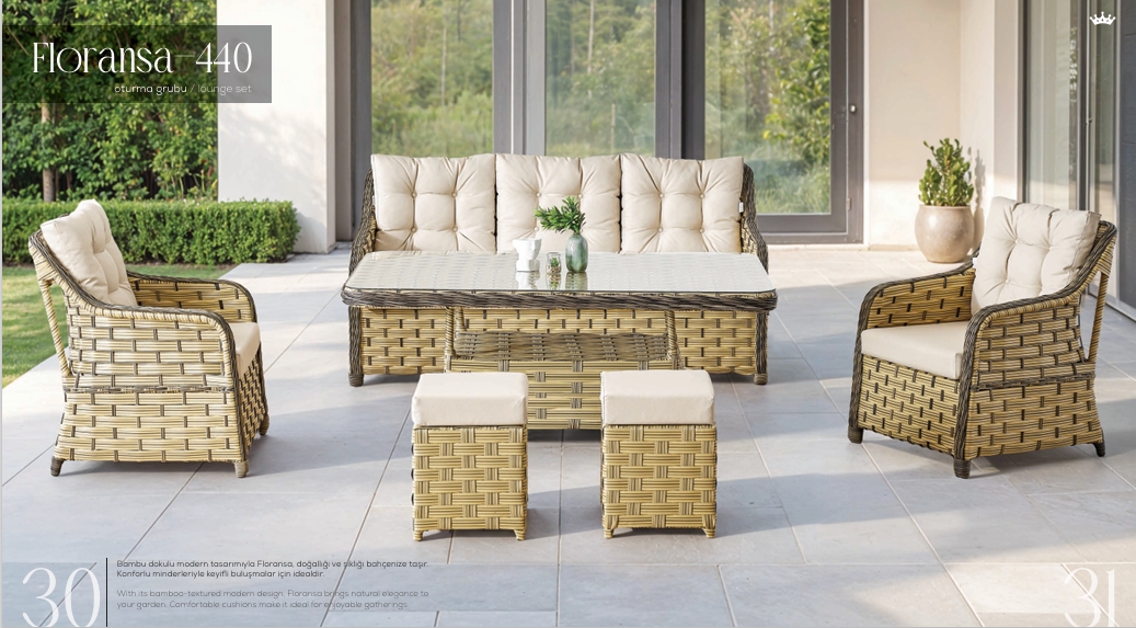 FLORANSA RATTAN OTURMA SETİ