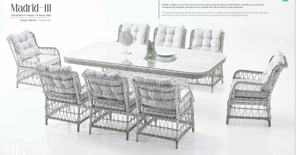 MADRİD RATTAN MASA SETİ 