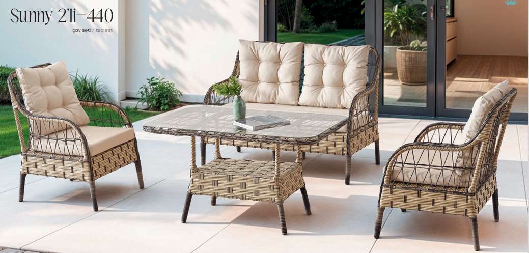SUNNY 2 Lİ RATTAN ÇAY SETİ