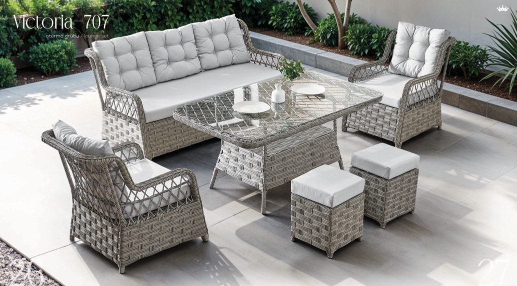 VİKTORİA RATTAN OTURMA SETİ